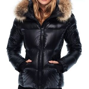 SAM.Blake Fur-Trim Short Down Coat size Medium